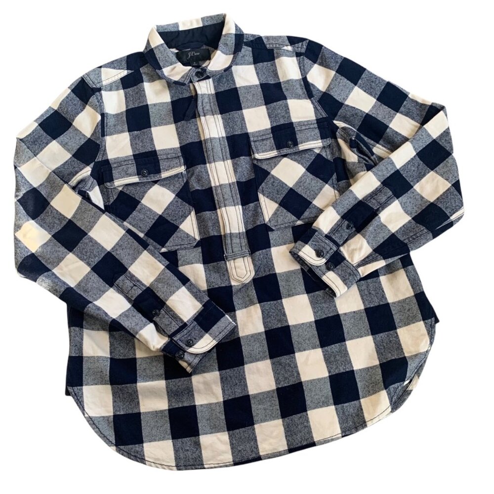 J.Crew Wool Checked Pullover Flannel Shirt S
